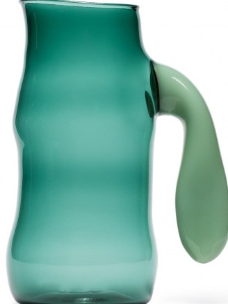 Jochen Holz x Wandler glass jug ~ green glassware - flipped