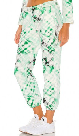 KORAL Oblivion Dive Sweatpant Emerald Tie Dye ~ cuffed hem sweatpants ~ drawstring jogging bottoms - flipped