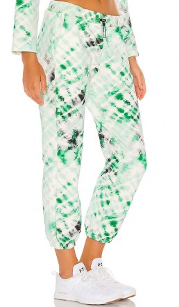 KORAL Oblivion Dive Sweatpant Emerald Tie Dye ~ cuffed hem sweatpants ~ drawstring jogging bottoms