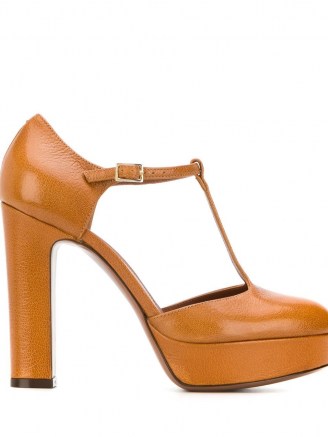 L’Autre Chose Mary Jane heels – brown t-bar mary janes – vintage style platforms