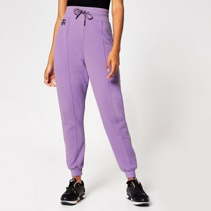 RIVER ISLAND Lilac Branded RR tie waist jogger – light purple joggers - flipped