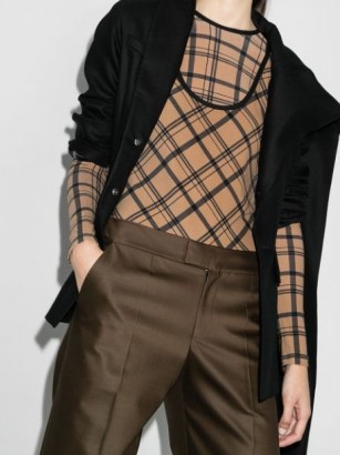 Markoo checked bodysuit in brown - flipped