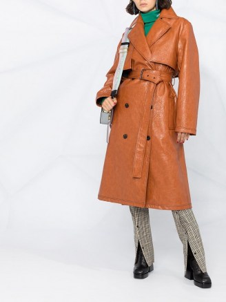 MSGM belted trench coat ~ stylish brown coats