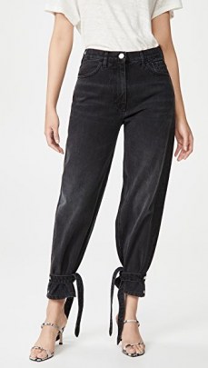 ONE by PINKO Maddie Jeans | black denim anke tie jeans - flipped