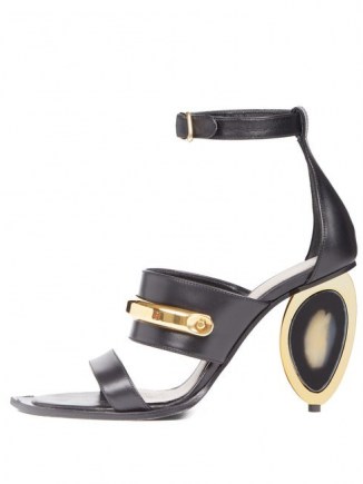ALEXANDER MCQUEEN Oval-heel leather sandals / contemporary heels - flipped