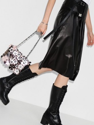 Paco Rabanne flower-embellished shoulder bag ~ floral chain strap bags - flipped