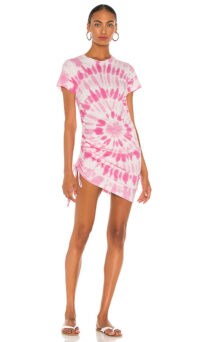Pam & Gela Tie Dye Side Ruched Mini Dress / effortless summer look
