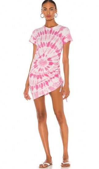 Pam & Gela Tie Dye Side Ruched Mini Dress / effortless summer look - flipped