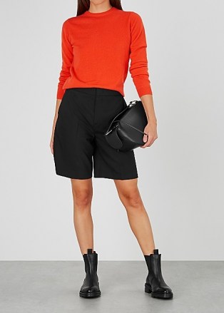 PEOPLE’S REPUBLIC OF CASHMERE Orange cashmere jumper / bright crew neck jumpers - flipped
