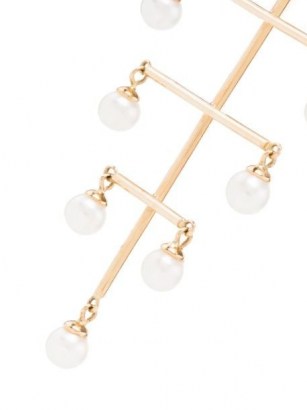 Persée 18kt yellow gold pearl earrings ~ long statement drops ~ peals ~ contemporary jewellery - flipped