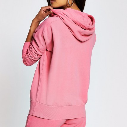 RIVER ISLAND Pink long sleeve exposed seam hoody ~ hoodies ~ casual hooded tops