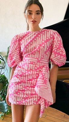 Rhode Pia Dress Pink Batik ~ puff sleeve dresses ~ gathered details - flipped