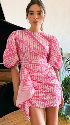 Rhode Pia Dress Pink Batik ~ puff sleeve dresses ~ gathered details