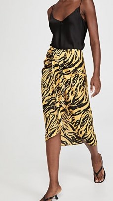 Ronny Kobo Miranda Skirt Marigold Multi ~ asymmetric tiger print skirts ~ wrap style