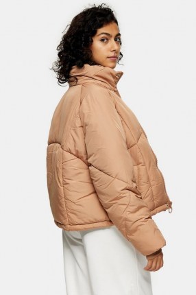 TOPSHOP Rose Pink Padded Puffer Jacket ~ warm winter jackets - flipped
