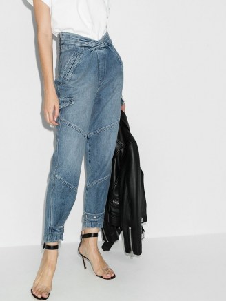 RtA Dallas tapered jeans ~ contemporary blue denim ~ crop leg - flipped