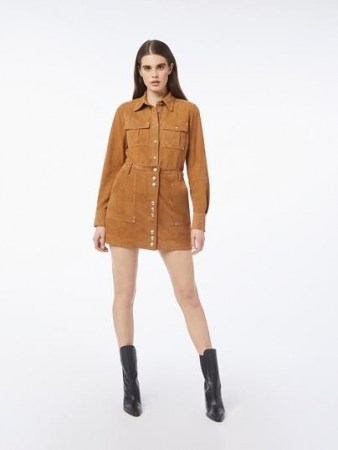 FRAME 70s Studded Suede Shirt Whiskey | tan brown vintage look shirts