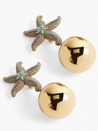 BEGUM KHAN Sea Star gold-plated clip earrings / glamorous evening jewellery / starfish - flipped