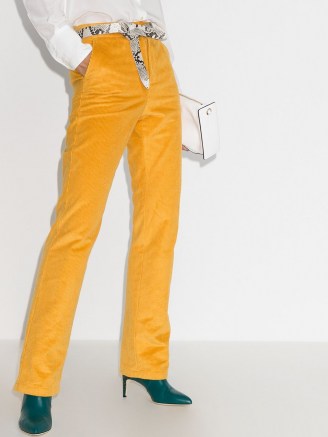 See by Chloé corduroy bootcut trousers mustard yellow | 70s look cords - flipped