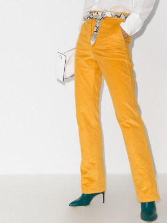 See by Chloé corduroy bootcut trousers mustard yellow | 70s look cords