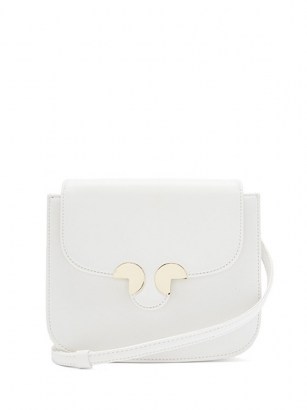 RODO Small white leather cross-body bag – chic crossbody bags - flipped
