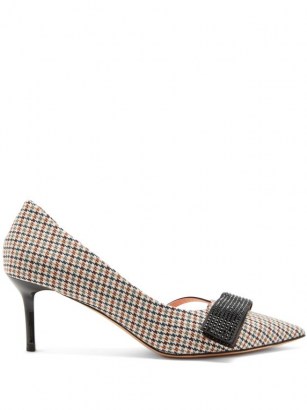ROCHAS Stud-appliqué houndstooth pumps – checked court shoes – stiletto heel courts