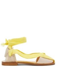 ÁLVARO Teresa wrap-tie canvas sandals in yellow