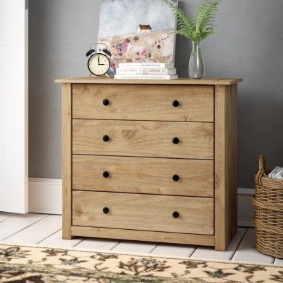 Buda 4 Drawer Cheste by Three Posts – classic design with a simple look that would suit any home - flipped