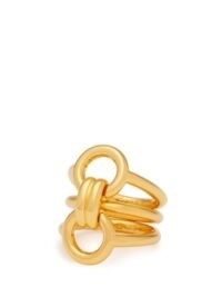 CHARLOTTE CHESNAIS Trypitch detachable linked 18kt gold-plated rings ~ statement rings ~ contemporary jewellery