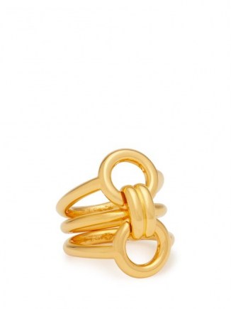 CHARLOTTE CHESNAIS Trypitch detachable linked 18kt gold-plated rings ~ statement rings ~ contemporary jewellery - flipped