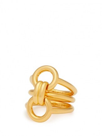 CHARLOTTE CHESNAIS Trypitch detachable linked 18kt gold-plated rings ~ statement rings ~ contemporary jewellery