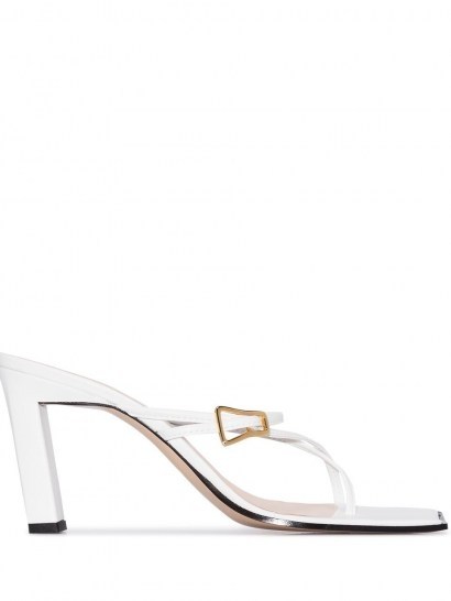 Wandler Yara 85 strap sandals / strappy white leather square toe sandal ❤️ - flipped