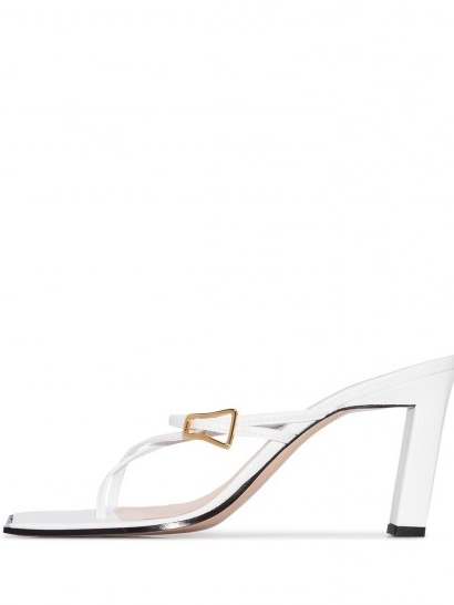 Wandler Yara 85 strap sandals / strappy white leather square toe sandal ❤️