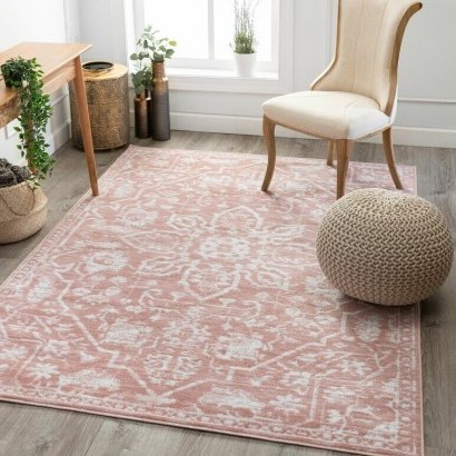 Dazzle Power Loom Pink/White Rug See More by Well Woven - flipped