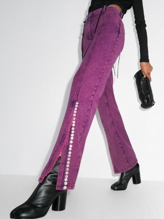 Y/Project split-cuff acid-effect jeans ~ purple denim - flipped