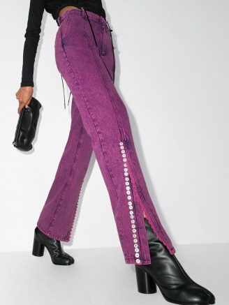 Y/Project split-cuff acid-effect jeans ~ purple denim