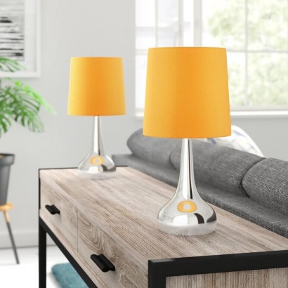 Leila 34cm Table Lamp by Zipcode Design – Bright orange and silver for that modern look - flipped