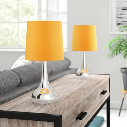 Leila 34cm Table Lamp by Zipcode Design – Bright orange and silver for that modern look