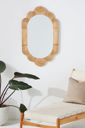 ANTHROPOLOGIE Skylar Mirror ~ handcarved wood frame mirrors ~ scalloped frames ~ home furnishings