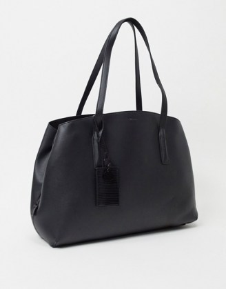 ALDO Ramada structured tote in black | faux leather handbags - flipped