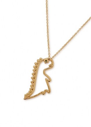 ALIITA Dino Esmeralda 9kt gold necklace | Dinosaur pendants | animal jewellery - flipped