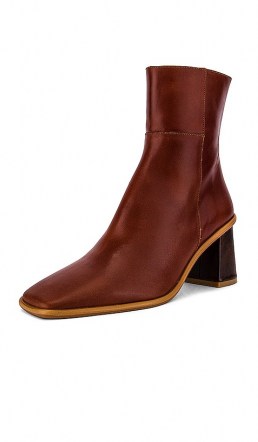 ALOHAS West Bootie | brown leather square toe boots - flipped