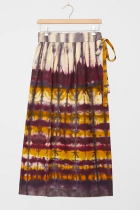 TINY Heidi Tie-Dye Wrap Maxi Skirt Purple Motif - flipped