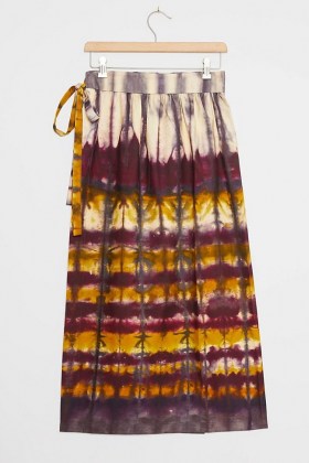 TINY Heidi Tie-Dye Wrap Maxi Skirt Purple Motif
