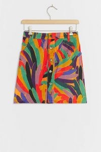 Farm Rio Kiki Corduroy Mini Skirt | bright multicoloured A line skirts