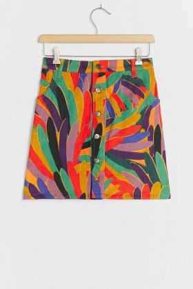 Farm Rio Kiki Corduroy Mini Skirt | bright multicoloured A line skirts
