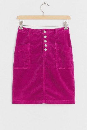 Pilcro Talia Corduroy Mini Skirt | raspberry-pink cord skirts