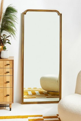 ANTHROPOLOGIE Aperture Floor Mirror Bronze ~ long elegant mirrors ~ stylish home furnishings - flipped