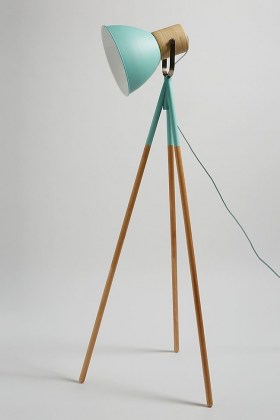 ANTHROPOLOGIE Adina Floor Lamp Mint ~ contemporary tripod lamps ~ modern style home lighting - flipped