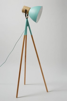 ANTHROPOLOGIE Adina Floor Lamp Mint ~ contemporary tripod lamps ~ modern style home lighting